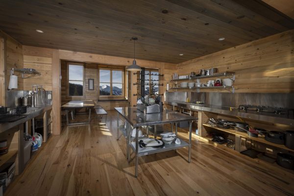 Summit Huts Sisters Cabin Kitchen Dining