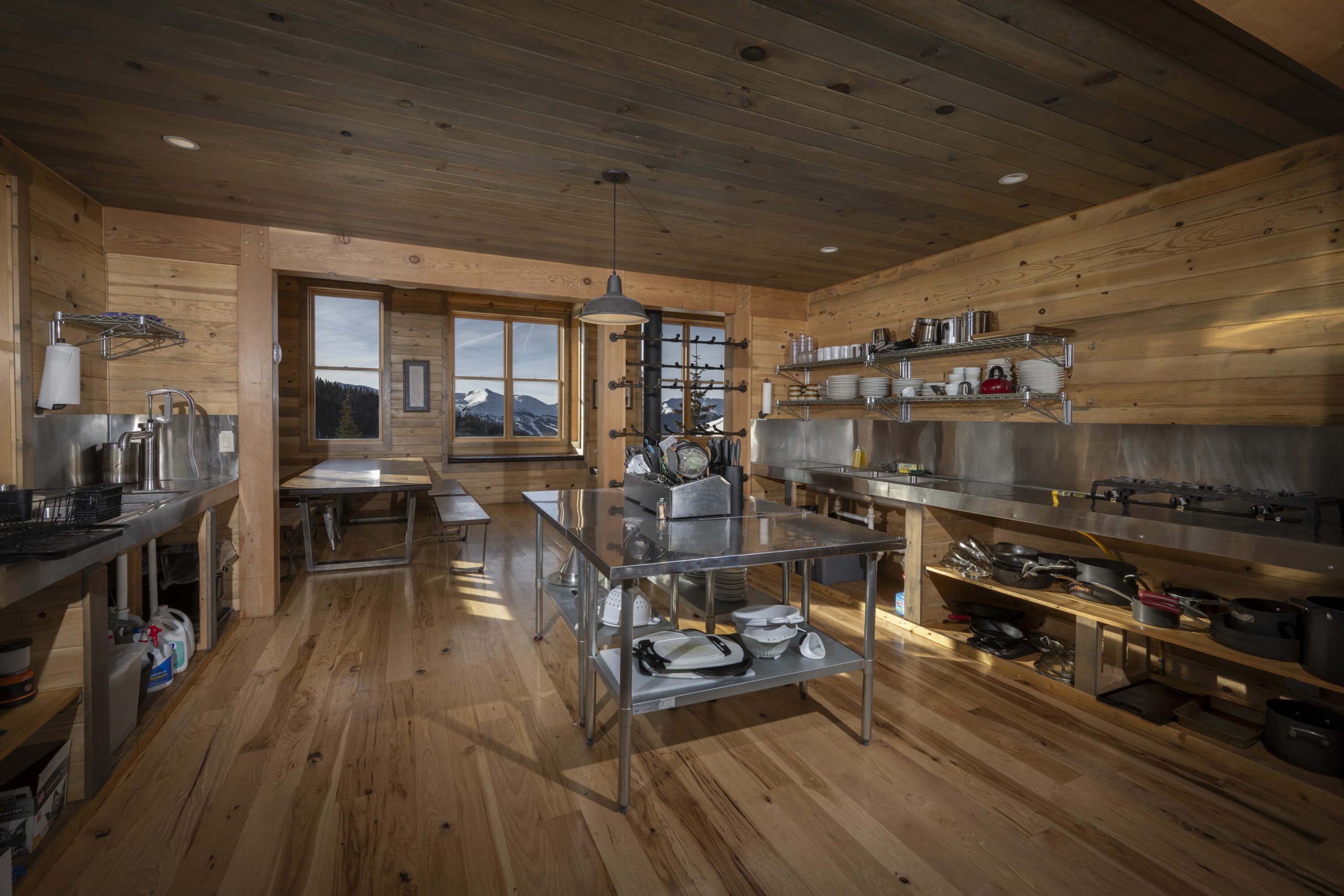 Sisters-Cabin-kitchen-dining Summit Huts Sisters Cabin Kitchen Dining