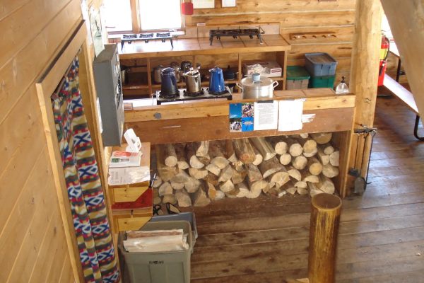 Summit Huts Janets Cabin Inside Woodpile Kitchen